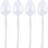 Infinity Flatware Disposable White Teaspoons - 32 Count Premium Plastic Cutlery for Special Occasions