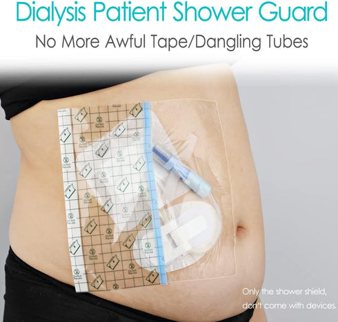 SinaiSea 12"x16" 14 Pack Dialysis Catheter Shower Cover Central Line Shower Protector for Chemo Port Chest Shower