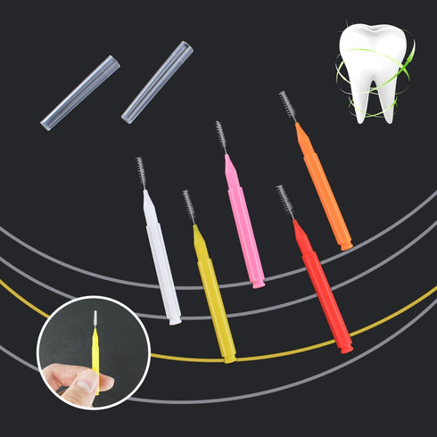 75 Pieces Braces Brush for Dental Tooth Flossing, Interdental Cleaning Tool in 5 Colors