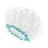 mikimini White Shower Caps for Women - 2 Pack, Large Size, Reusable, Waterproof Washable Hair Caps for Long Hair