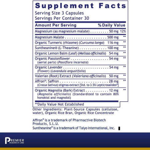 Premier Research Labs Tranquinol, Natural Sleep Aid Supplement for Deep Sleep Support, 90 Plant-Source Capsules