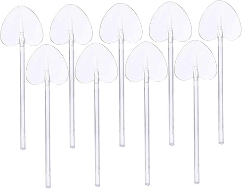 100Pcs Disposable Heart Shaped Dessert Spoons, Long Handle Plastic Tasting Spoons for Wedding Party Favors