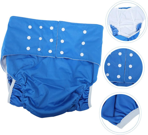 LOORGVEL 2Pcs Reusable Adult Cloth Diapers Adjustable Leakproof Washable Nappies for Men Women Elderly Breathable Soft