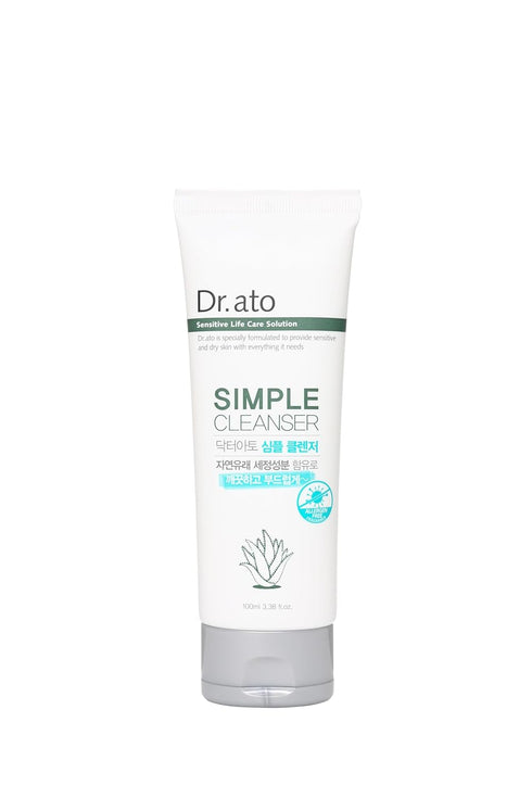 Simple Cleanser for Dry and Sensitive Skin - Hypoallergenic Moisturizing and Soothing Korean Skincare (3.38 Fl Oz)