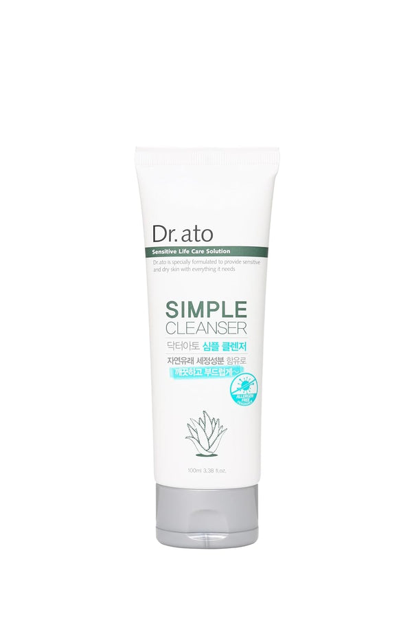 Simple Cleanser for Dry and Sensitive Skin - Hypoallergenic Moisturizing and Soothing Korean Skincare (3.38 Fl Oz)