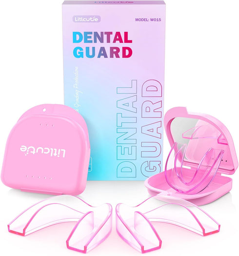 Mouth Guard for Grinding Teeth - 4 Pack Moldable Teeth Guard for Night Sleep, Ventilated Teeth Grinding Guard Box