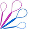 Teenitor 4pcs Pony Hair Tail Accessories - 2 Pairs French Braiding Tool, Turvy Styling Tool for Women Girls, Purple/Blue
