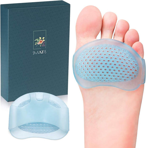 Ball of Foot Cushions (2 Pairs) - Metatarsal Pads Soft Gel for Mortons Neuroma, Callus, Foot Pain Relief