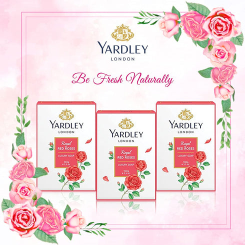 Yardley Soap - Red Roses - 100g - Pack of 3
