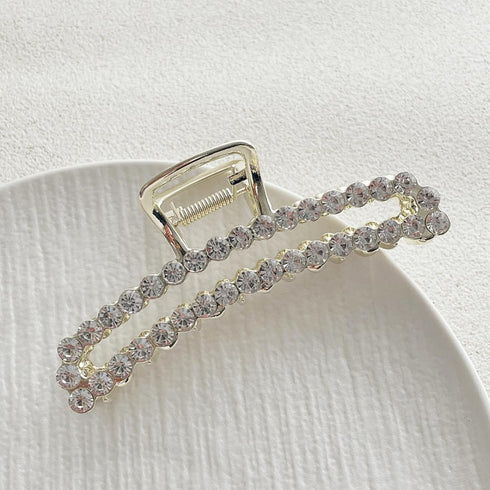 Metal Rhinestone Hair Claw Clips, Imitation Pearl Hair Jaw Clips, Non Slip Barrettes Hair Clasps Accessories for Women