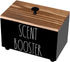 Laundry Scent Booster Container - Rustic Wood Dispenser for Clothing Fragrance Beads, Laundry Room Organizer Bin (Black)