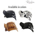 Parcelona French Paw Yoga Hair Claw Clip - White Black, Wide Side Slide In