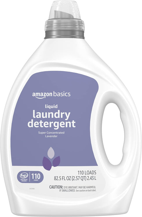 Amazon Basics Concentrated Liquid Laundry Detergent, Lavender, 110 Count, 82.5 Fl Oz