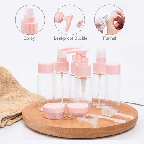 Vitog Travel Bottles Kit, TSA Approved Leak Proof Portable Toiletry Containers Set, Clear PET Flight Size, Set of 11