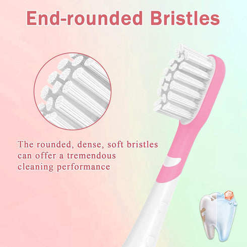 Kids Toothbrush Heads, 8 Pack Green & Pink, Compatible with Electric Philips Sonicare Handle for Ages 3-7
