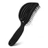 NuWay 4HAIR U.S. Patented Double Curved Detangling Brush, Hair Dryer Safe (Iron Black)