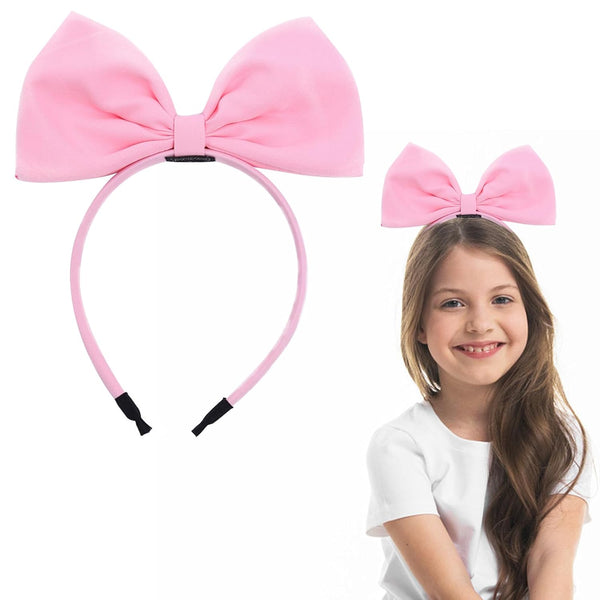 Pink Bow Headband, Non-Slip Fashion Knotted Hair Bands for Women and Girls, Hair Accessories for Party