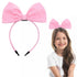 Pink Bow Headband, Non-Slip Fashion Knotted Hair Bands for Women and Girls, Hair Accessories for Party