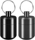 Pill Keychain Holder - 2pcs Small Waterproof Pill Box Organizer for Travel (Black + Gray)