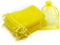 100Pcs Premium Sheer Organza Bags, Yellow Wedding Favor with Drawstring, 3x4 Inch Jewelry Gift for Party