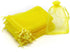 100Pcs Premium Sheer Organza Bags, Yellow Wedding Favor with Drawstring, 3x4 Inch Jewelry Gift for Party