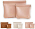 Small Pink Cosmetic Bags for Women, Pu Leather Makeup Pouch with Zipper, Travel Makeup Bag for Purse