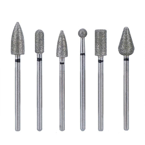 Nail Drill Bits Set, 6 pcs Nail Grinding Sanding Bit Set for Electric Drill Manicure Machine