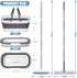 Set 2 Flat Mop and Bucket with Heavy Duty Scrub Brush, Washable Reusable Microfiber Pads, for Tile Hardwood, Wall