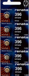 396 Watch Battery - Strip of 5 Batteries