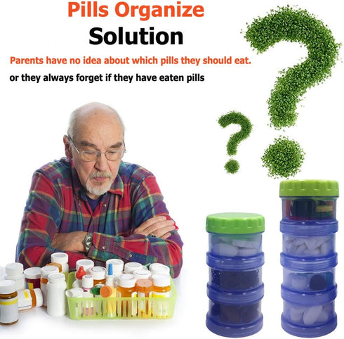UVUBXT 7 Weekly Pill Organizer, Days Pill Case, Large Daily Travel Pill Case, Stackable Pill Box with Mosture Proof