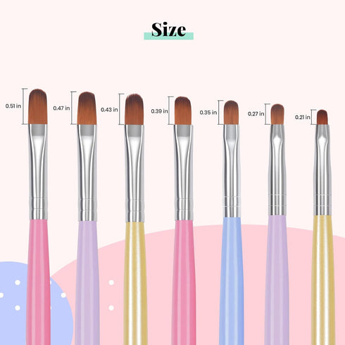 Beetles Gel Nail Brush Set, 7Pcs Nail Art Brushes for Home and Salon Use, Nail Painting Decoration