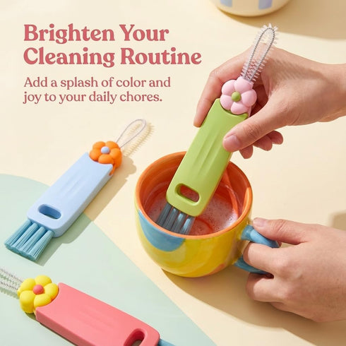 Onionfier 3-in-1 (3pcs Cup Lid Cleaning Brush, Multifunctional Water Bottle Brush Cleaner, Cup Lid Cleaning Tools