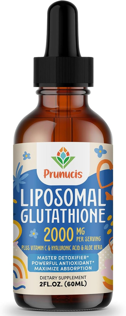 2000MG Liposomal Glutathione Liquid, 2 FL.OZ - 98% Absorption Active L-Glutathione Antioxidant Supplement