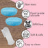 Baby Finger Toothbrush Set of 2, Silicone with 2 Cases in Blue, Toddler Training, Newborn Oral Massager for Kids