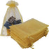 50 Pcs Gift Bags Organza 5x7 Inch, Gold Drawstrings Sheer Fabric Pouch for Jewelry, Baby Shower, Christmas Party Favors