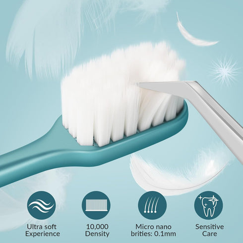 Mcuy 5 Pack GentleClean Pro Extra Soft Toothbrushes for Adults - Super Ultra Soft Bristles Manual Tooth Brush