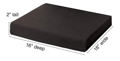 1 18" 16" 2" Essential Medical Supply Rehab Foam Seat Cushion - Denser Cushion for Office Chairs, Wheelchairs, and More