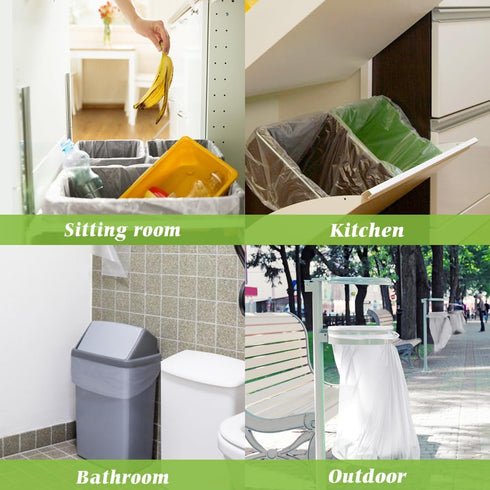 13 Gallon Strong Trash Bags, 80 Counts, Clear Garbage Bags by Teivio for Home, Office, Kitchen