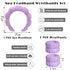 Spa Headbands for Washing Face Wristband Set Sponge Makeup Skincare Headband Wrist Towels Bubble Soft Terry Towel Cloth Hairband for Women Puffy Headwear Non Slip Thick Thin Hair Headwear (Purple)