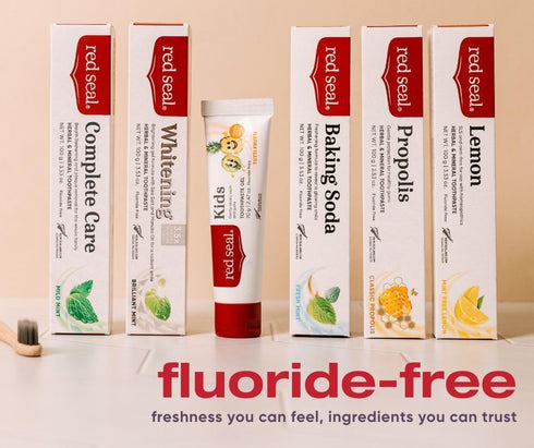 Red Seal Herbal & Mineral Fluoride Free Lemon Toothpaste, Mint Free, Vegan Friendly, 3.53 oz