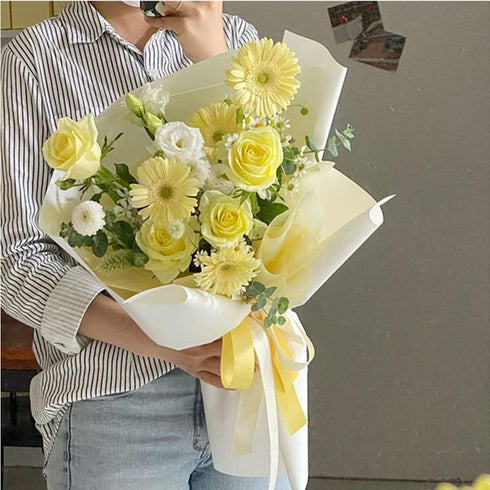 Packaging 23x18 Inch 50 BBJ WRAPS Hand-Drawn Tissue Flower Wrapping Paper Korean Non-Woven Waterproof Floral Bouquet