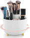 360 Rotating Makeup Organizer, 5 Slot Makeup Brush Holder, Spinning Cosmetic Organizer for Bedroom (White)