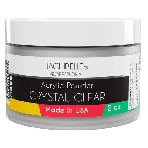 Tachibelle Professional Acrylic Nail System, Acrylic Powder 2 oz, Made in USA, Crystal Clear