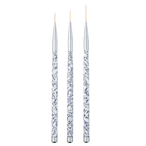 Tbestmax Professional Fine Nail Art Liner Brush, 3 pcs UV Gel Painting Acrylic Nail Brushes for Short Strokes and