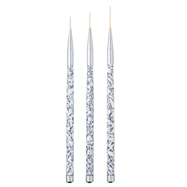 Tbestmax Professional Fine Nail Art Liner Brush, 3 pcs UV Gel Painting Acrylic Nail Brushes for Short Strokes and
