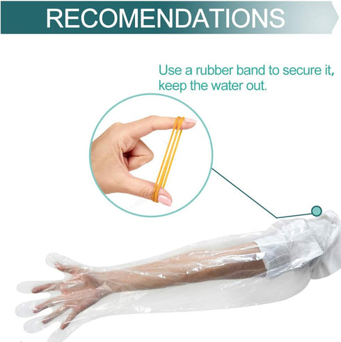 50Pcs Veterinary Insemination Rectal Long Gloves, Disposable Plastic Full Arm 35inch for Field Dressing