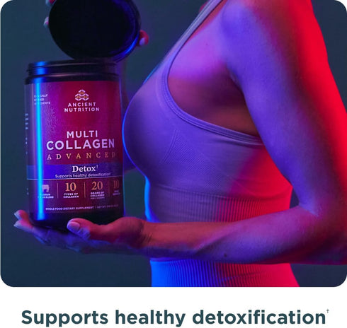 Ancient Nutrition Advanced Collagen Powder - Unflavored Protein Detox with Probiotics & Vitamin C, 36 Servings