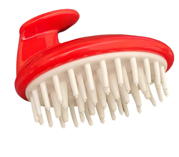 Soft Red Scalp Massager Brush by G.B.S, Styling Comb & Tail Comb for Hair Care and Grooming for Men and Women