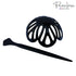 Parcelona Black French Radial Celluloid Hair Slide Pin, 3.5" Bun Cover Ponytail Holder for Women, Made in France