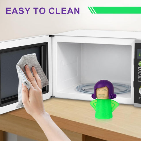 Angry or Happy Mama Microwave Cleaner, Steam Cleaner for Microwave Oven, Just Add Vinegar & Water, Green